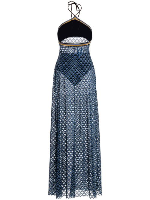 Azure Sari maxi dress - Blue