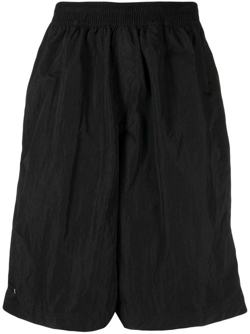 Crinkle-effect shorts - Black