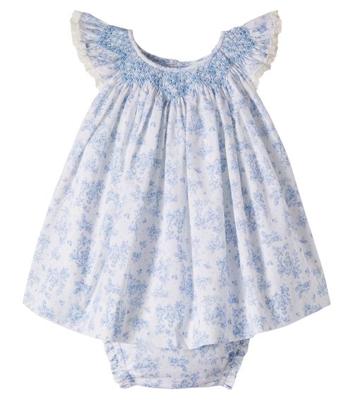 Baby floral cotton dress and bloomers set