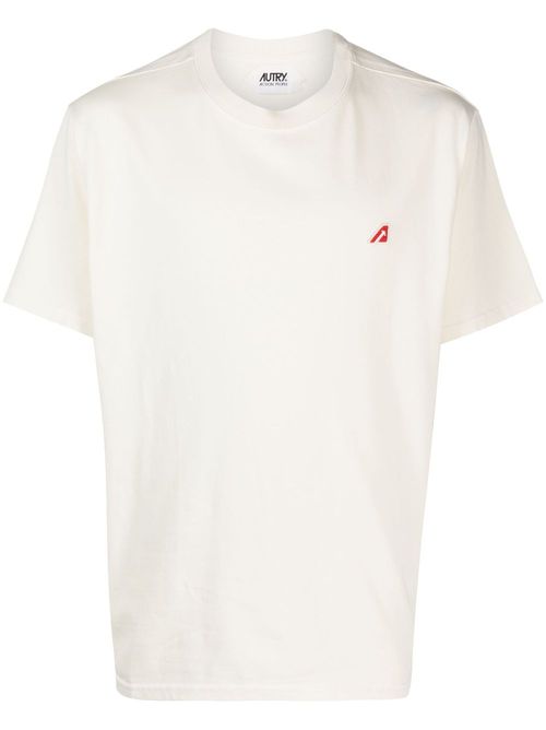Logo-patch cotton T-shirt - White
