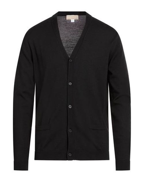 Man Cardigan Black Size XXL Merino Wool