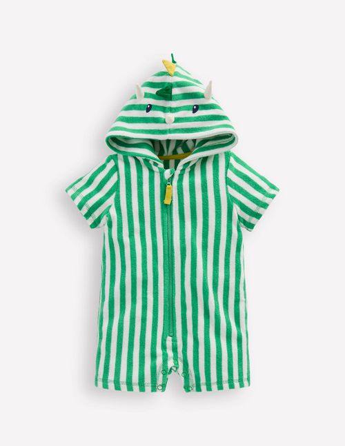 Baby Novelty Towelling Romper in Green | Size 0-3 Months