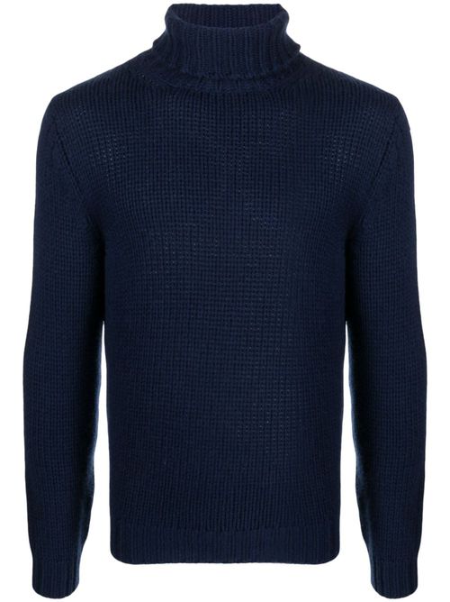 Roll-neck cashmere jumper - Blue