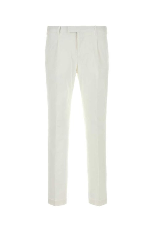 Cotton-Elastane Stretch Trousers — White
