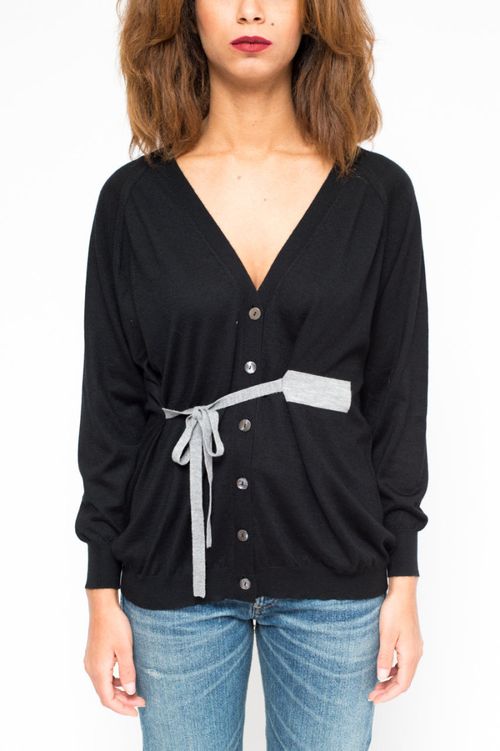 Black V-Neck Cardigan