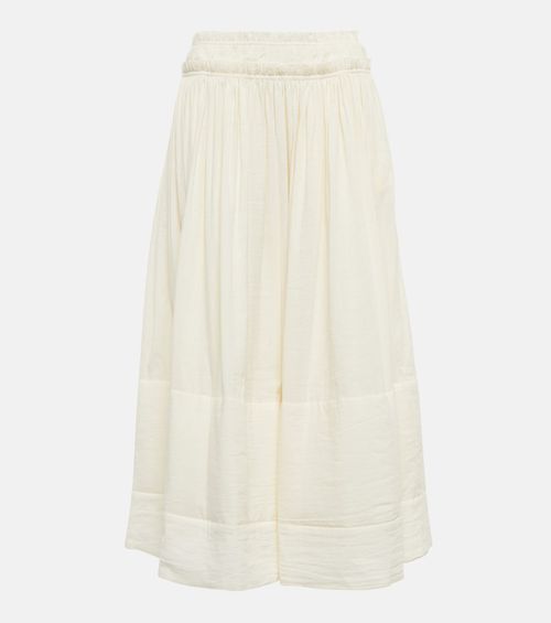 Tory Burch Cotton and linen midi skirt
