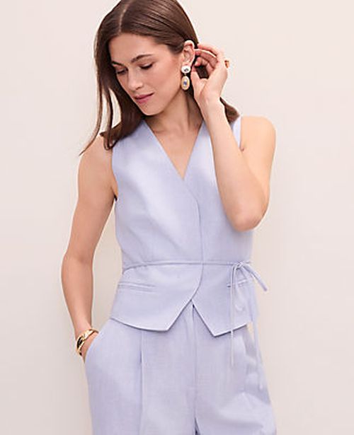 Ann Taylor Petite Tie Waist Vest