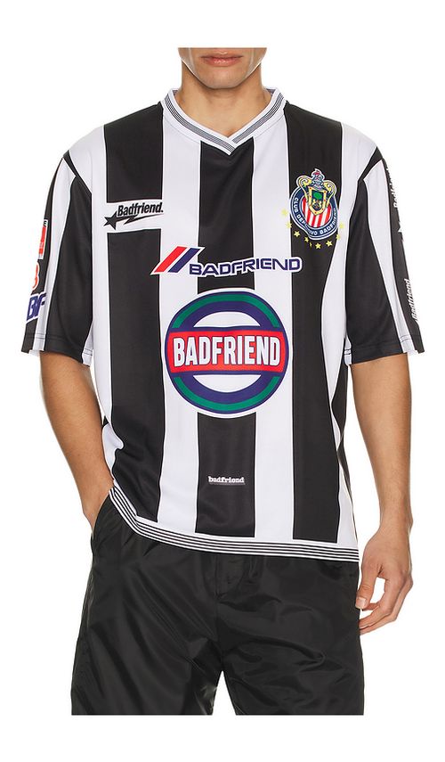 Badfriend Badfriend Soccer Jersey in Black. S. Also in L, M, XL/1X