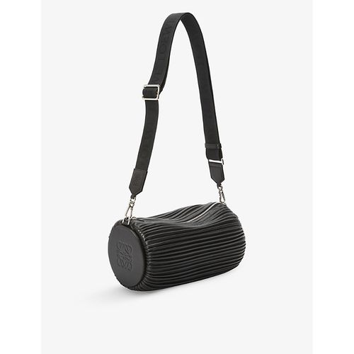 Womens Black Bracelet Pouch Large Leather-blend Clutch bag 