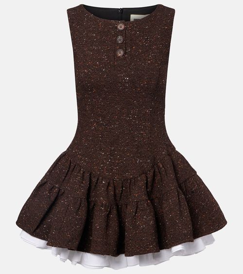 Knitted wool-blend minidress