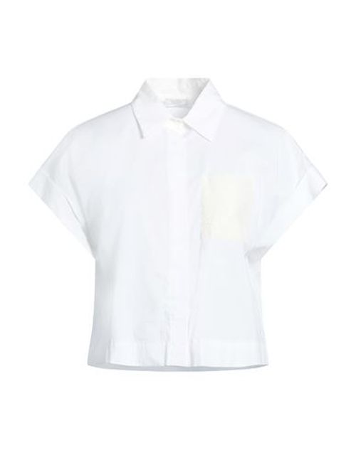 Woman Shirt White Size 8 Cotton, Silk, Elastane