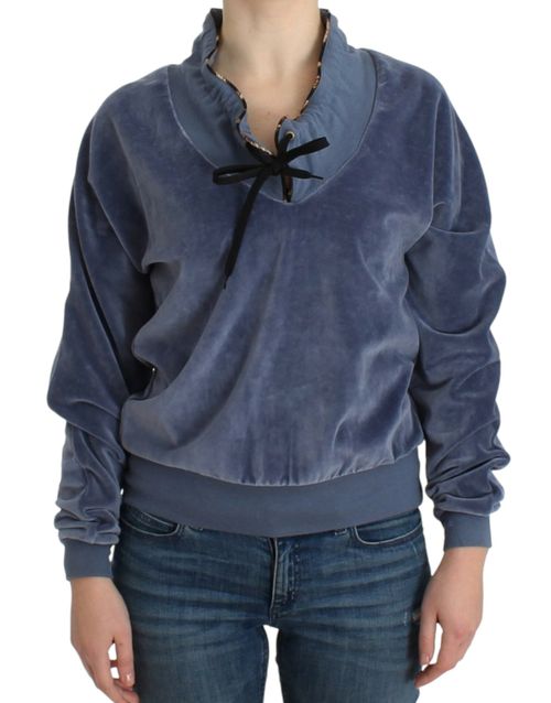 Velvet Cotton Sweatshirt — Blue
