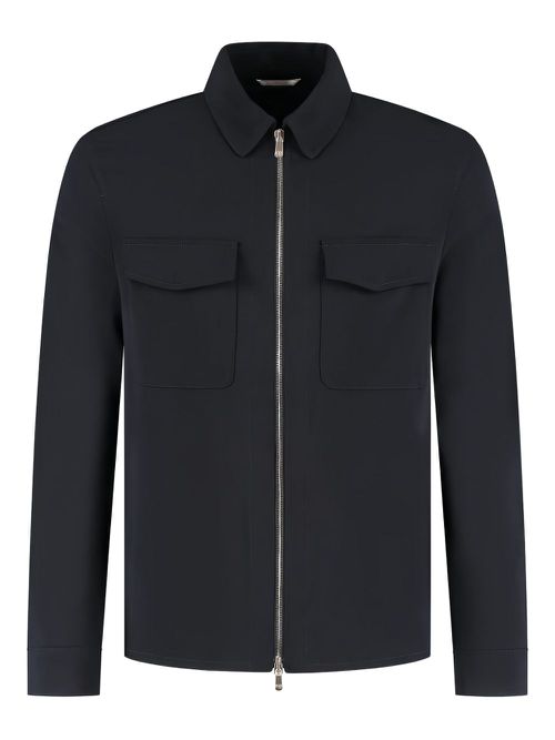 Marco Pescarolo zip-up overshirt - Blue
