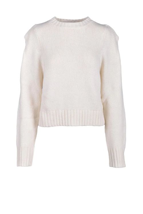 White Crewneck Wool Sweater