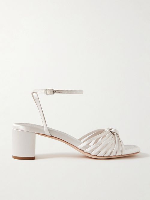 Olivia Knotted Satin Sandals - Ivory