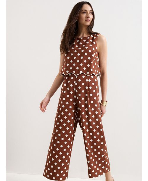 Women's Alia Spot Jumpsuit - Tan