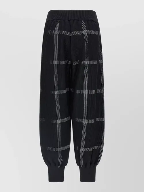 Pleats Please Issey Miyake - knit trousers ribbed texture checked pattern