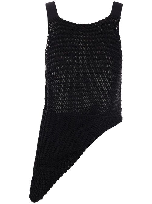 Asymmetric knitted vest - Black