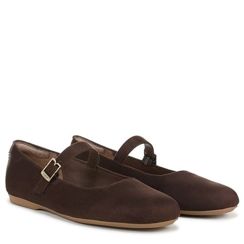 Women's Wexley Jane Mary Jane Ballet Flat Shoes (Dark Umber Brown Microsuede)
