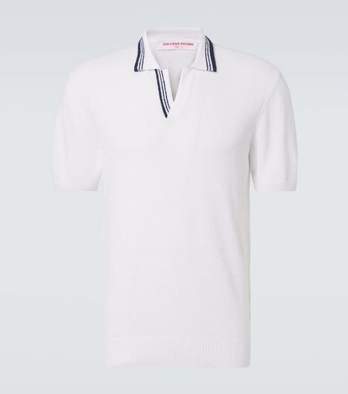 Horton cotton-blend bouclé polo shirt
