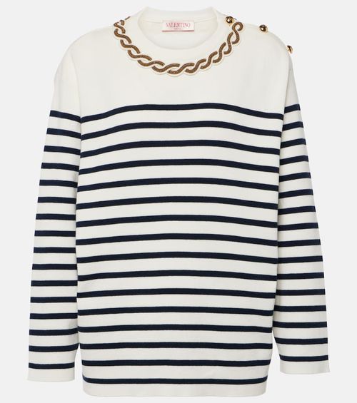 Embroidered cotton sweater