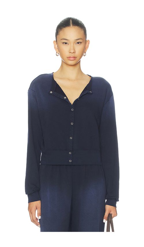 Michael Lauren Novak Snap Front Cardigan in Navy. M. Also in