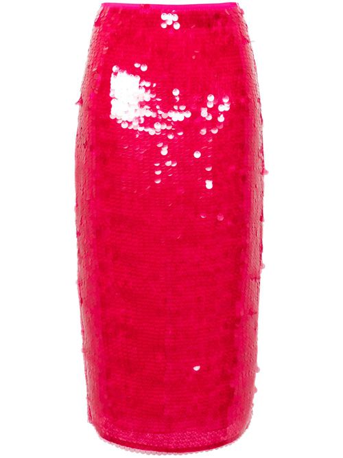 Sequin-embellished midi pencil skirt - Pink