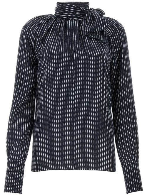 Printed silk blouse - Blue