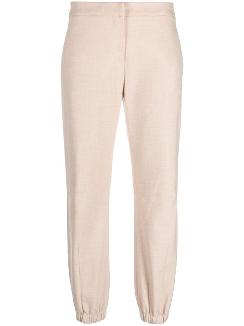 Mid-rise canvas trousers - Neutrals