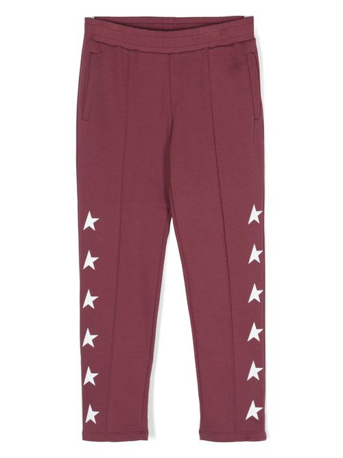 Star-print track pants - Red