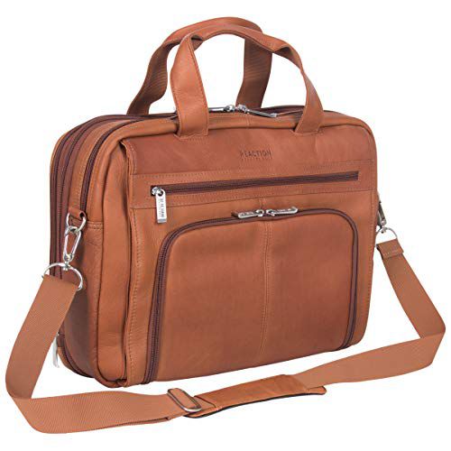 Kenneth Cole REACTION Out Of The Bag Manhattan Colombian Leather RFID 15.6" Laptop Briefcase