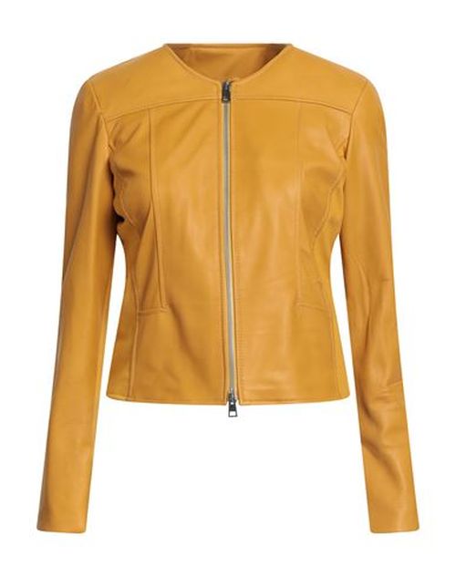 Woman Jacket Marigold Size S Leather, Viscose, Nylon, Elastane