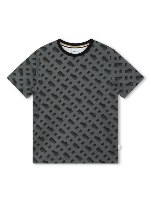Monogram-jacquard cotton T-shirt - Black