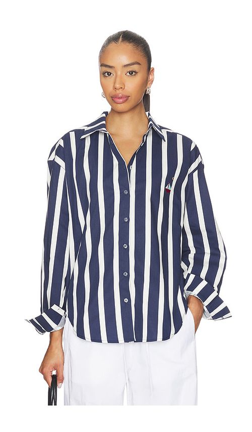 Nau Bikinis Striped Tunic in Navy,White. - M also in