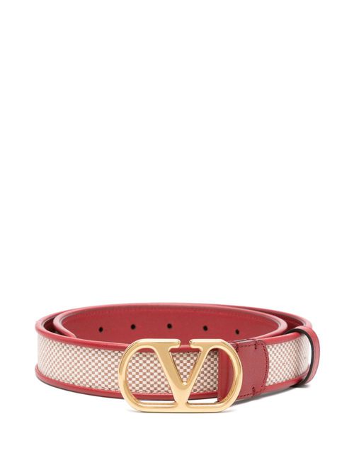 Vlogo leather belt - Red