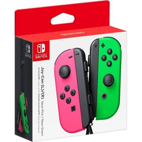 Geek Squad Certified Refurbished Joy-Con (L/R) Wireless Controllers for Switch - Neon Pink/Neon Green