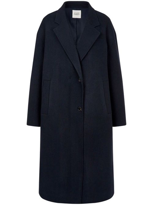 Asymmetric wool coat - Blue