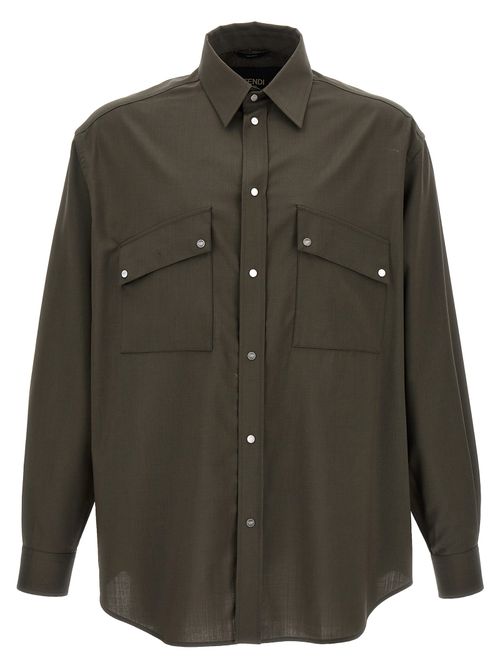 Wool Overshirt Shirt — Green