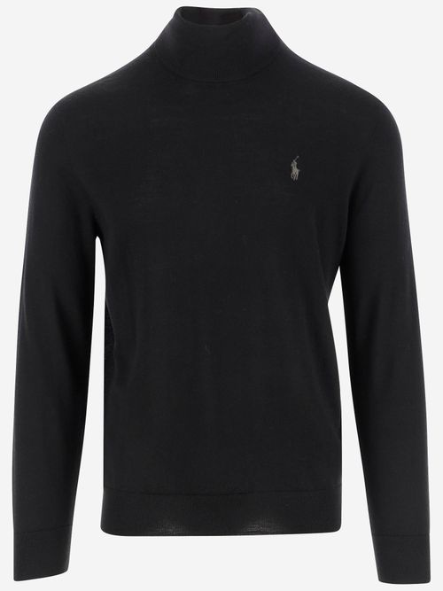 Wool Turtleneck Sweater — Black