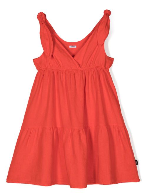 Sleeveless fluted dress - Red