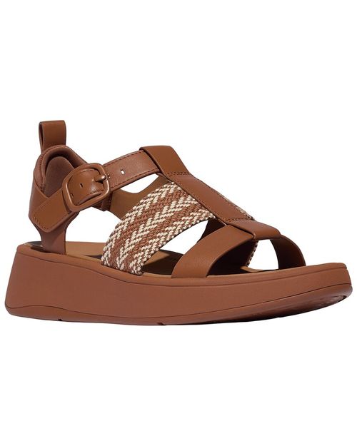 F-Mode V Weave/Leather Fisherman Sandal