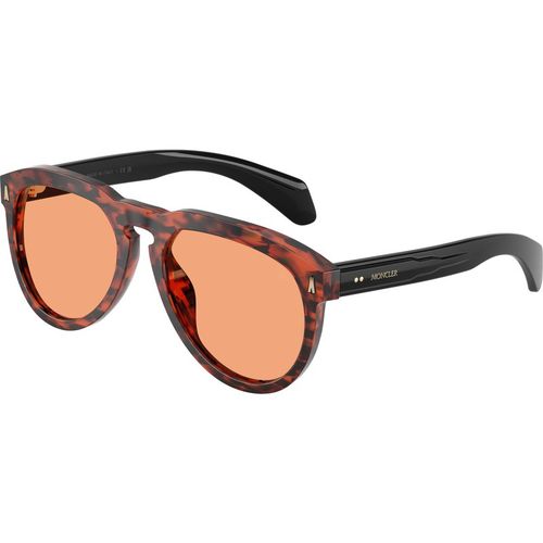 Moncler Unisex Moncler ME6020U ISOPLETH 303674 Gafas de sol Acetato Tortuga Naranja Piloto Norma
