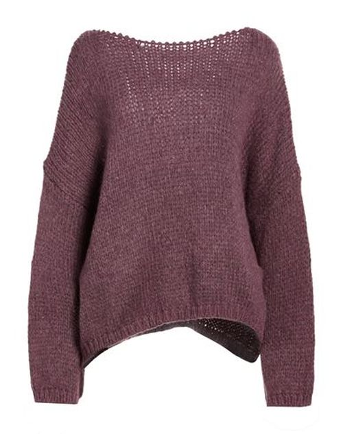 Woman Sweater Plum Size M Baby alpaca wool, Polyamide, Wool