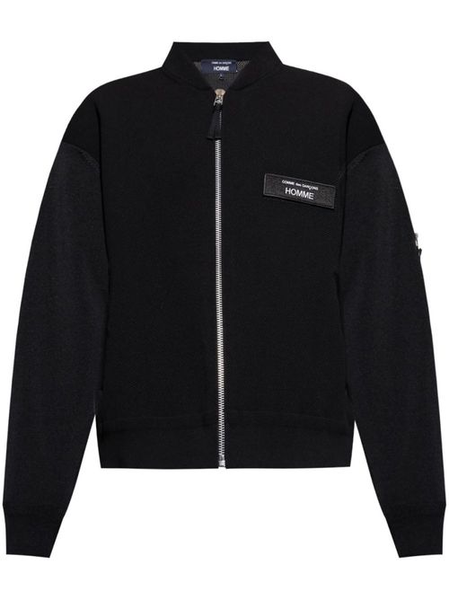 Black Front Zip Bomber
