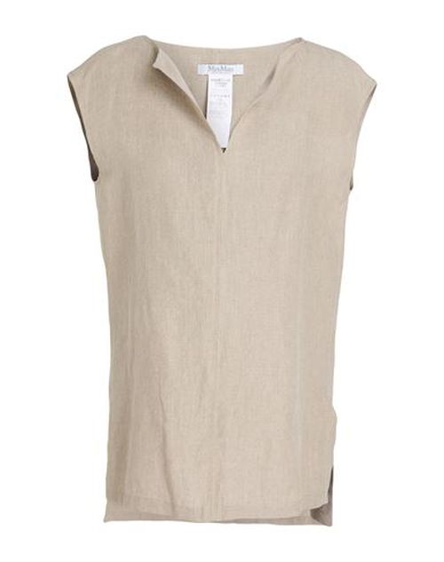 Woman Top Taupe Size 4 Linen