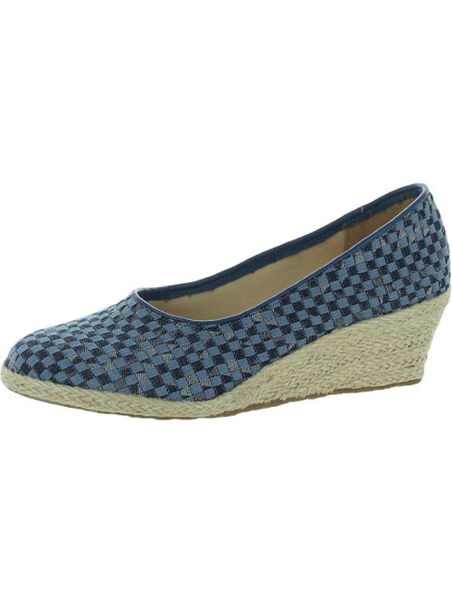 Newport Womens Canvas Slip On Espadrille Heels