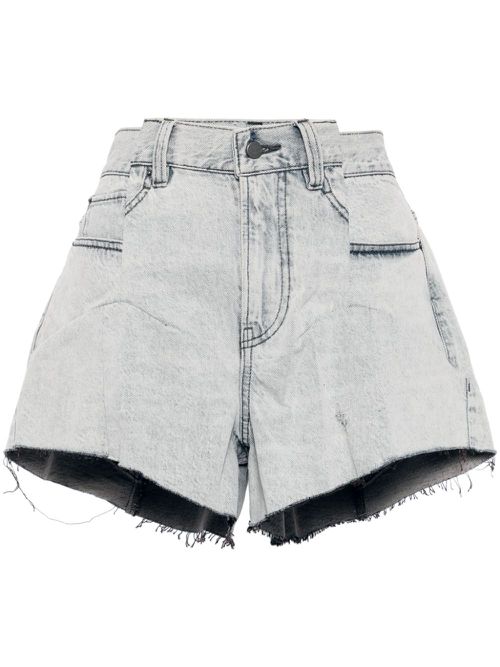Logo-patch cotton shorts - Blue
