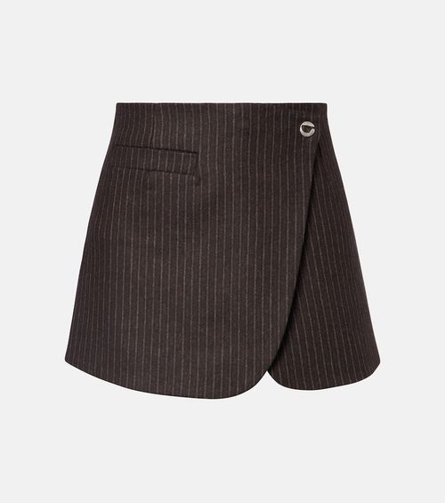 Pinstripe wrap skirt