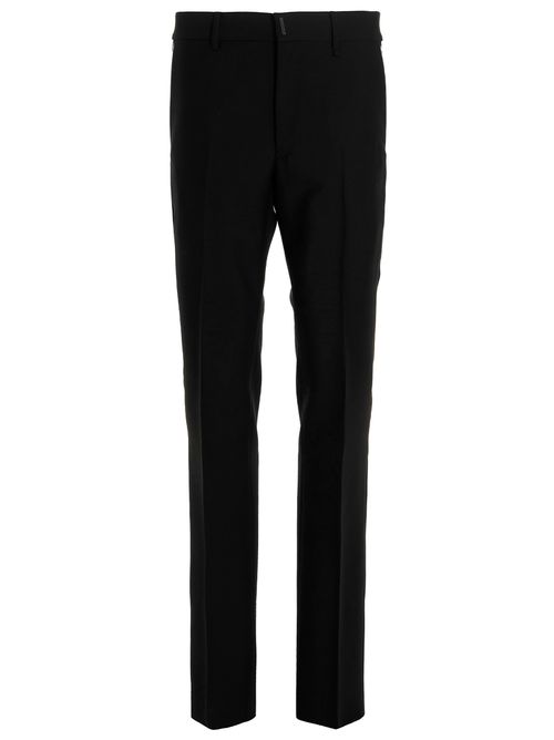-Mohair Wool Pantaloni Nero-Uomo
