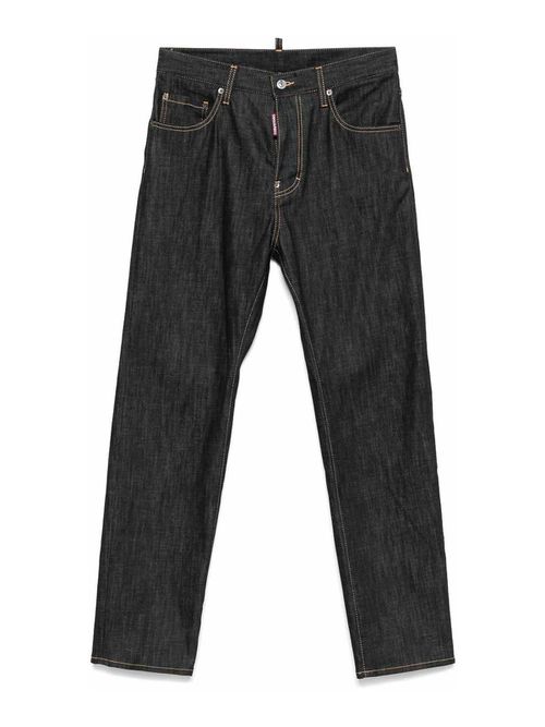 Cotton Jeans With Contrast Stitching